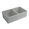 Whitehaus Rvrsbl Matte Dbl Bowl Kitchen Sink W/ Fluted 2" Lip Front Apron On One WHQDB332-M-LIGHTCEMENT - alternate 3